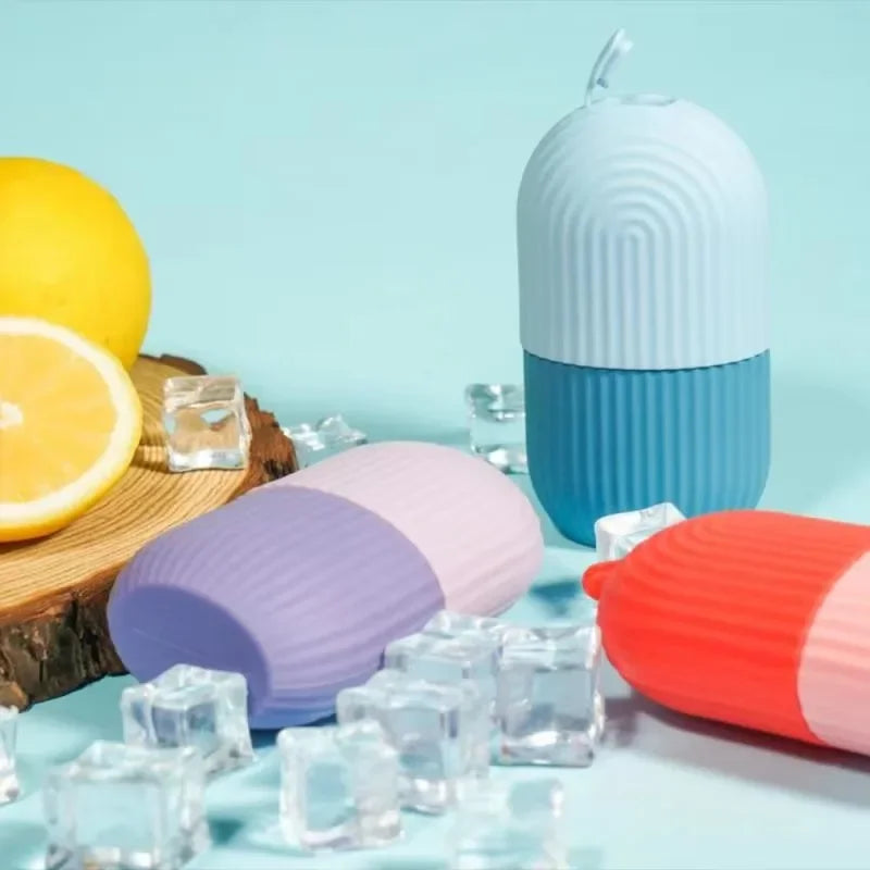 Ice Glow – Massageador Facial de Gelo em Silicone para Poros e Linhas Finas