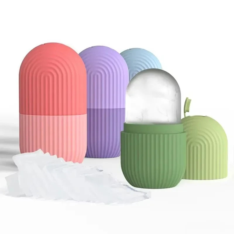 Ice Glow – Massageador Facial de Gelo em Silicone para Poros e Linhas Finas