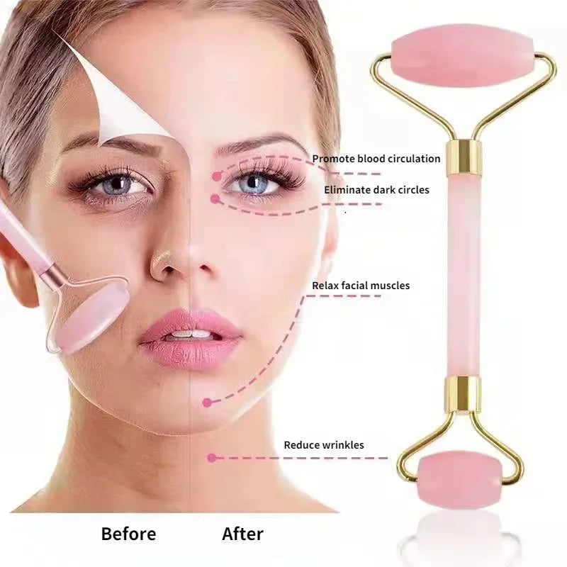 Rolo de Jade Natural Massageador Facial – Anti Estresse e Rejuvenescedor