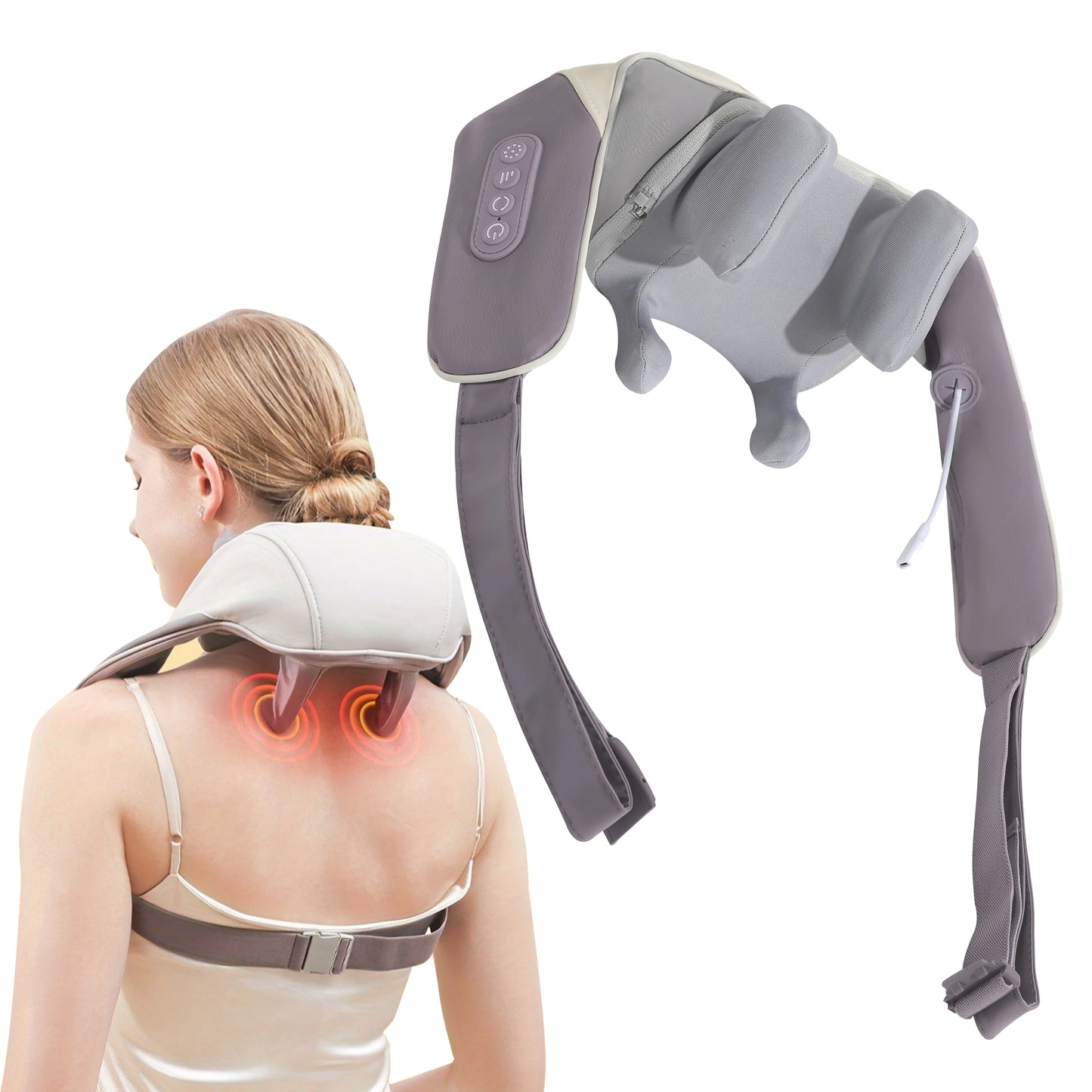 Massageador de Pescoço Inteligente Sem Fio – Alívio Instantâneo com Compressão Profissional