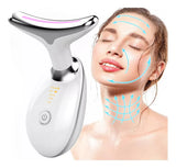 Massageador Facial Portátil com Luz LED 3 Cores – Reduz Rugas e Estimula Colágeno