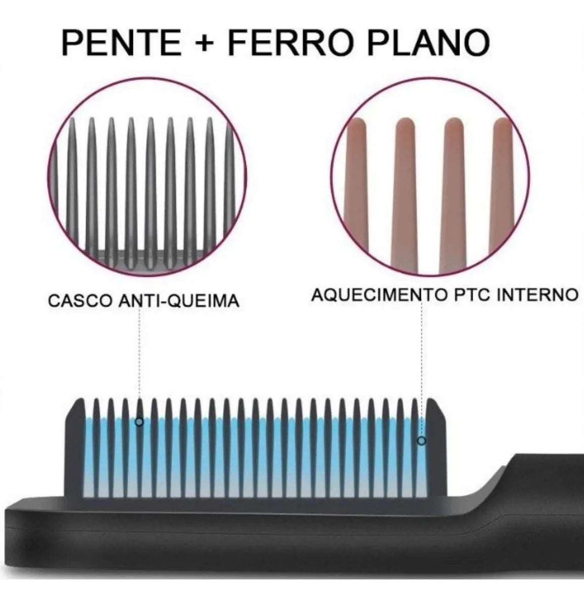 Escova Alisadora 3 em 1 - Beauty Hair