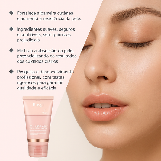 Máscara Noturna de Colágeno Hoygi – Pele Renovada Enquanto Você Dorme!