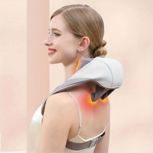 Massageador de Pescoço Inteligente Sem Fio – Alívio Instantâneo com Compressão Profissional
