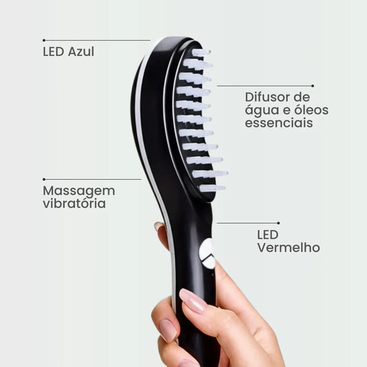 Escova de Terapia Capilar 4 em 1 – Adeus à Queda, Falhas e Caspa!