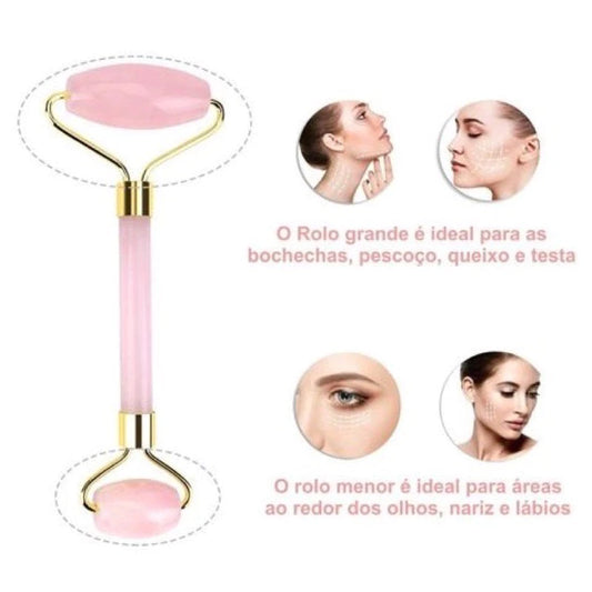 Rolo de Jade Natural Massageador Facial – Anti Estresse e Rejuvenescedor