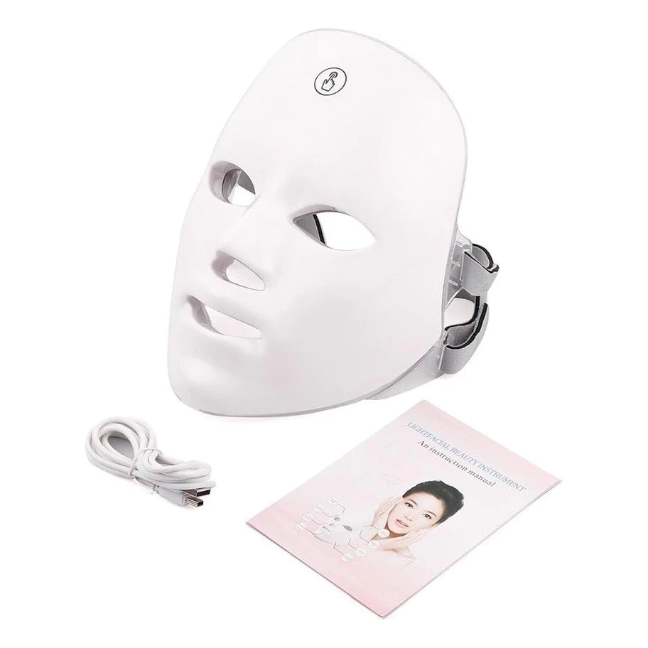Máscara LED Facial 7 Cores – Tratamento Estético Profissional em Casa